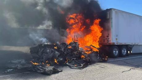 Massive Truck Fire Shuts Down I-10 Near Sonora