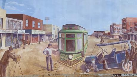 Mural of Trolley in Downtown San Angelo