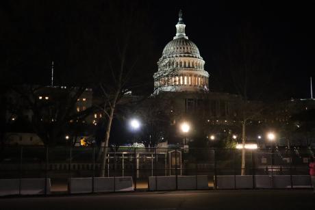 Washington DC U.S. Capitol under tight security on January 10, 2021