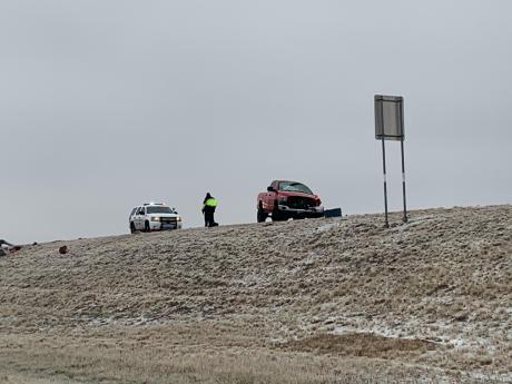 Roll-over Crash on US-87 South.  (LIVE! Photo/Matt Trammell)