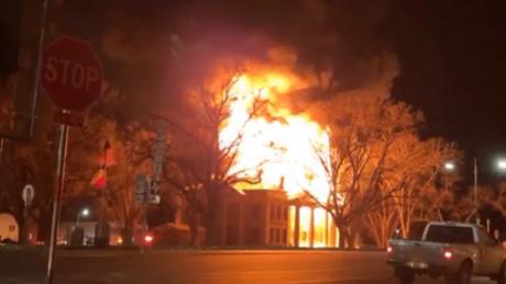 Mason County Courthouse fire on Feb. 4, 2021