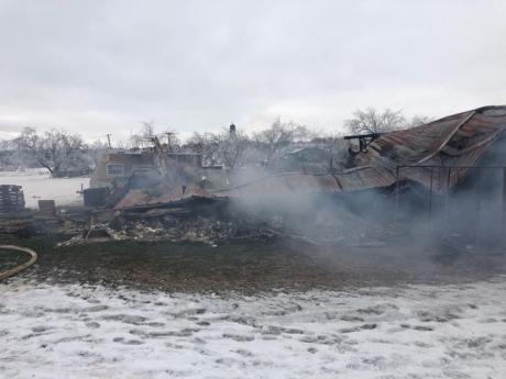 All that is left of Cathy Delaughter's home in Sherwood after a fire on Feb. 19, 2021