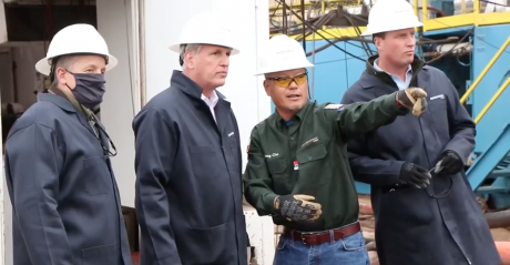 August Pfluger and Crew Touring Oil Rig in Midland