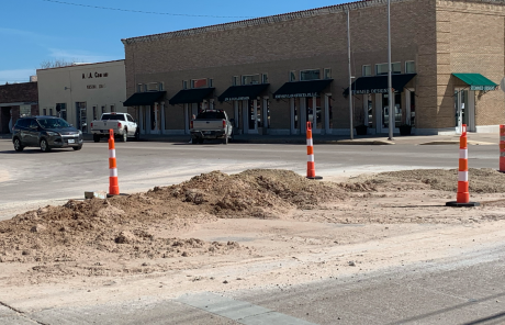Damaged Road on Twohig and Randolph
