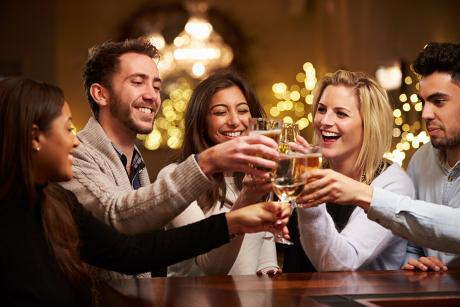 People toasting drink