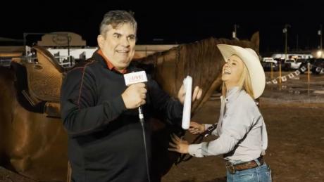 Joe Hyde interviews Bristan Kennedy, a barrel racer from Levelland on April 17, 2021