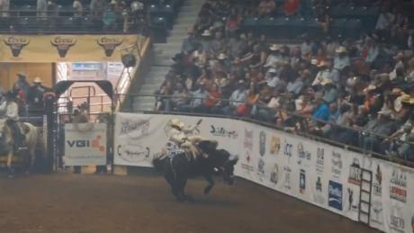 Cole Franks during the 1st round of the San Angelo rodeo in 2021.