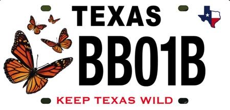 Monarch Butterfly License Plate Texas (Contributed/TPWD)