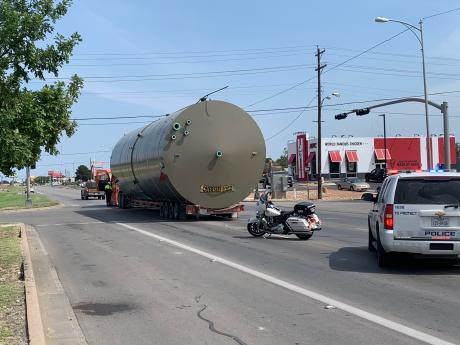 Oversized Load Takes Out Power Line (LIVE! Photo/Matt Trammell)