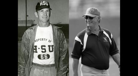 Coach Sammy Baugh (L) and Coach Jimmie Keeling (R)