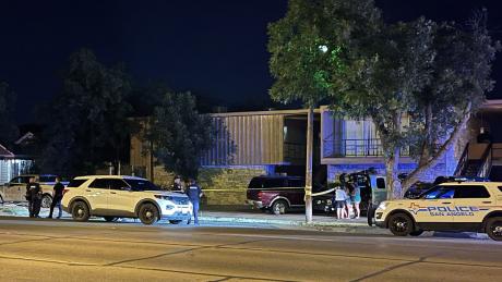 The Cross Keys Apartments, 1222 S. Abe. St., become a crime scene briefly late Friday night after police responded to a stabbing.