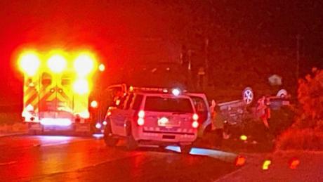 Rollover crash on N. Bryant on July 24, 2021.