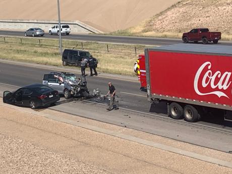 SUV Crashes into Truck (LIVE! Photo/Matt Trammell)