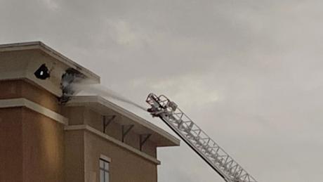 Lightning struck a San Angelo hotel early Sunday morning, August 15, 2021.