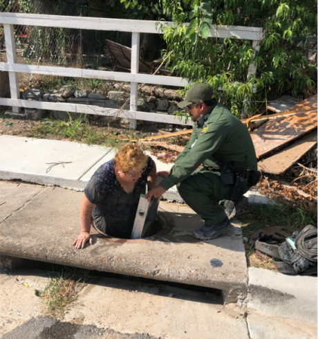 CBP Agent Helps Migrant Out of Sewer (Contributed/CBP)