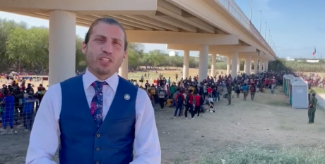 Bruno Lozano at the International Bridge in Del Rio