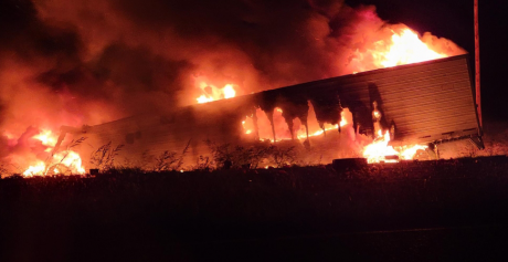 Fiery Semi Crash in Snyder
