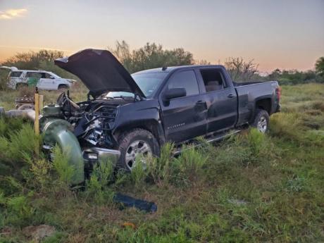 Pickup Carrying Illegals Crashes into Pipeline (Contributed/CBP)