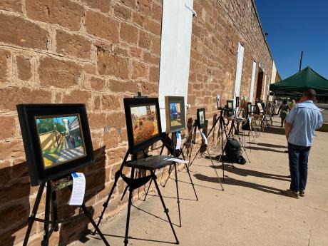 Outside Fort Concho Stables on October 30, 2021, for the finale of En Plein Air Texas