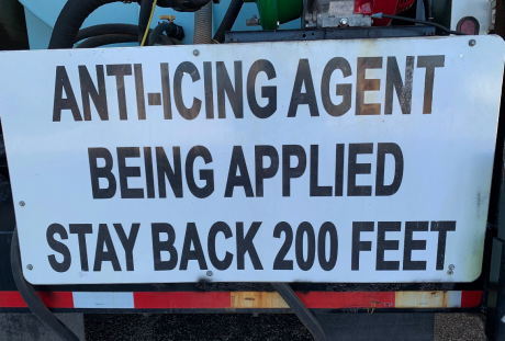 Anti-Icing Agent Being Applied by TxDot