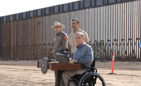Gov. Abbott at New Border Wall (Contributed/gov.texas.gov)