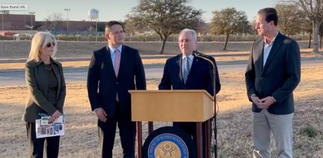 Mayor Gunter, Tony Gonzales, Steve Scalise, August Pfluger at GAFB (LIVE! Photo/Joe Hyde)
