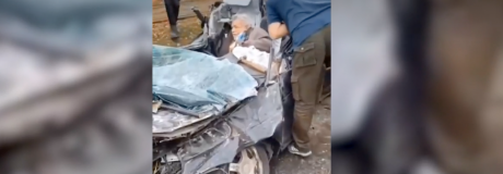 Civilian Attacked by Russian Tank