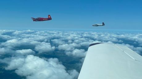 Three Mooney M20Cs practice formation flying near San Marcos in 2021