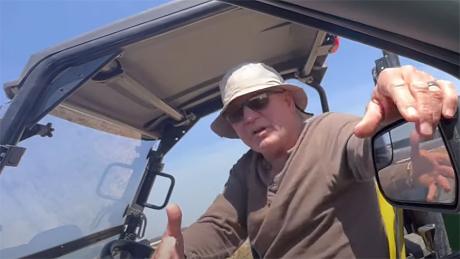 Grape Creek resident Ronnie Wegner confronts YouTuber Jack Miller.