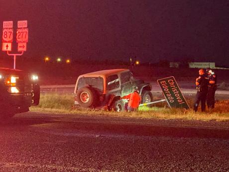 Crash of Jeep on US 277 at Grand Canal Rd (LIVE! Photo/James Bouligny)