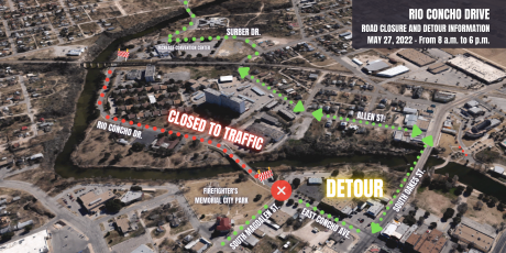 Rio Concho Drive Closed Friday May 27 (Contributed/COSA)