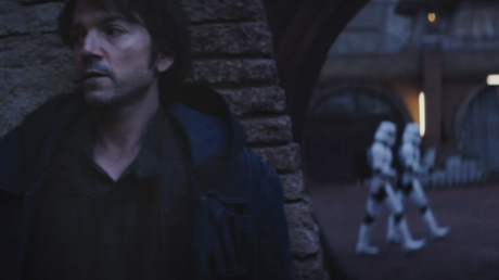 Cassian Andor and Stormtroopers