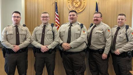 Isreal R. Bilbo, Michael A. Crawford, Jess J. Murphy, Jonathan M. Rivera, and Jacob Wike were sworn in as new deputies on June 20, 2022