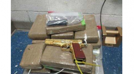 Gold Plated Pistol & 34 Pounds of Cocaine in El Paso (Contributed/CBP)
