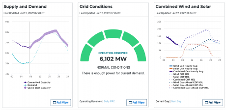 ERCOT Electric Grid Dashboard 7.12.22 (Contributed/ERCOT)