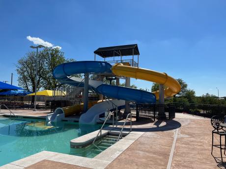 The water slides at the City Municipal Pool were renovated in 2021