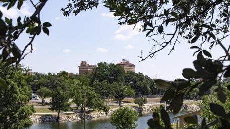 The Concho River and downtown San Angelo