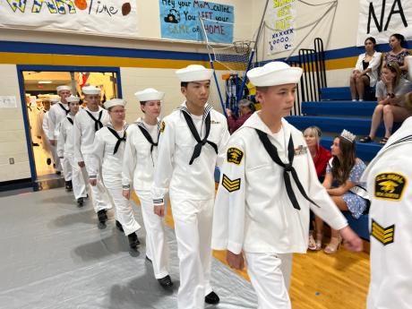 Sea Cadets march into graduation from a special training on July 17, 2022