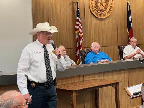 Sheriff Nick Hanna presents is FY2023 budget request to the Tom Green County Commissioners Court on July 8, 2022