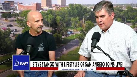 Steve Stango, left, talks downtown business with San Angelo LIVE!'s Joe Hyde
