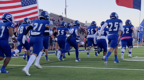 Lake View Takes the Field Against the Brownwood Lions in San Angelo Stadium.