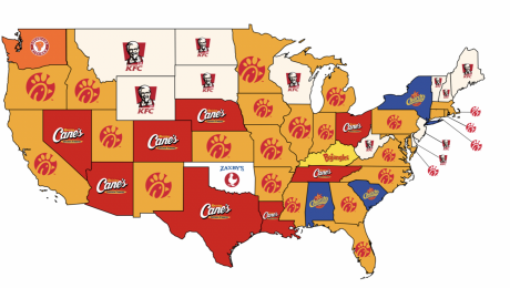 National Fried Chicken Sandwich Day Map
