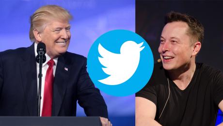 Twitter CEO Elon Musk (right) said late Saturday that he will reinstate President Donald J. Trump’s Twitter account. Minutes later, President Trump's profile was back and functioning on Twitter.