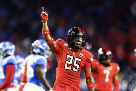Texas Tech's Dadrion Taylor-Demerson after the win against Ole Miss
