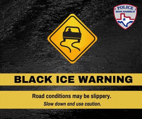 San Angelo PD Black Ice Warning (Courtesy/SAPD)