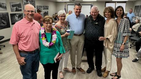 The Dierschke extended family, from left: Kenny Dierschke, Binnie Dierschke, Linda Dierschke, Ward Dierschke, Norman Dierschke, Carissa Rossi, and Paige Jones. 