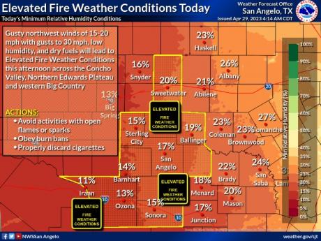 Elevated Fire Weather Conditions (Courtesy/NWS)