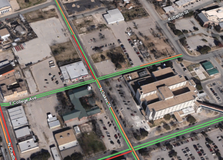 N. Oaks St. at E. College Ave. (Courtesy/googlemaps)
