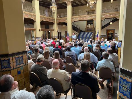 Congressman August Pfluger at San Angelo Town Hall 4.23 (LIVE! Photo/Yantis Green)