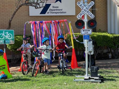 New Bicycle Rodeo Railroad Crossing Sign (LIVE! Photo/Yantis Green)